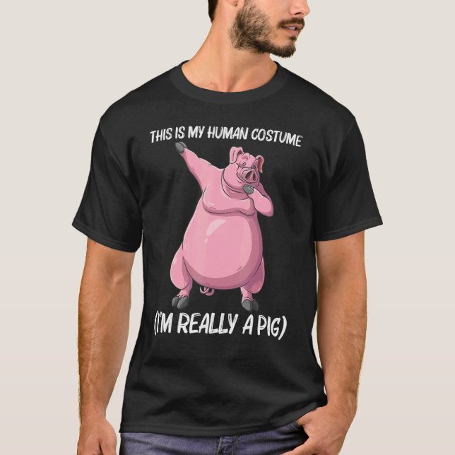 Niedliches Schweinefleisch für Männer Tierfutter T-Shirt (Vorderseite)