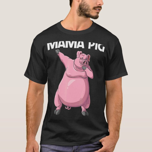 Niedliches Schweinefleisch Mama Tierfutter T-Shirt (Vorderseite)