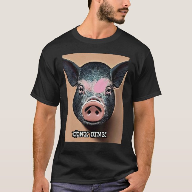 Niedliches Schweinefleisch Oink Oink 60 T-Shirt (Vorderseite)