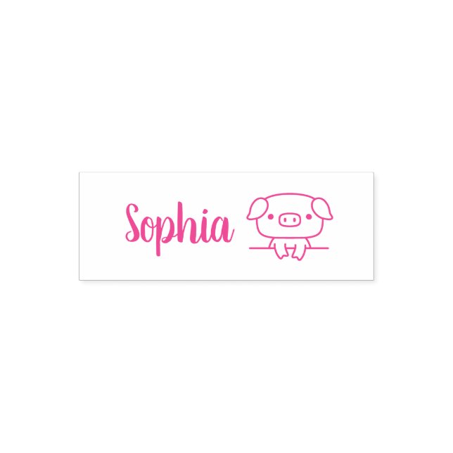 Niedliches Schweinefleisch, Personalisierter Name Permastempel (Design)