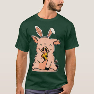 Niedliches Schweinefleisch Pizza T-Shirt