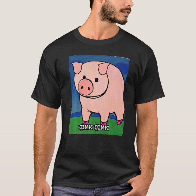 Niedliches Schweinefleisch - Rosa Farbe 9 T-Shirt (Vorderseite)