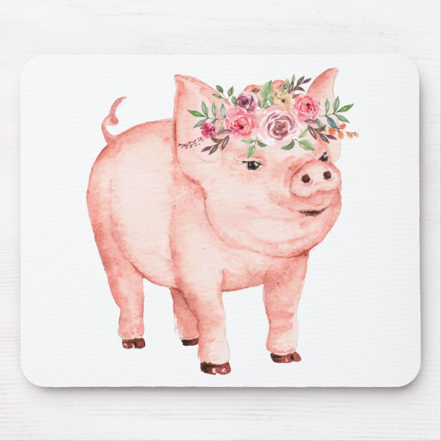 Niedliches Schweinegengeschenk Bauer Ehefrau Girl  Mousepad (Vorne)