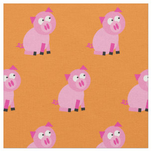 Niedliches Schweinekid Baby Kinderzimmer Farm Pigg Stoff