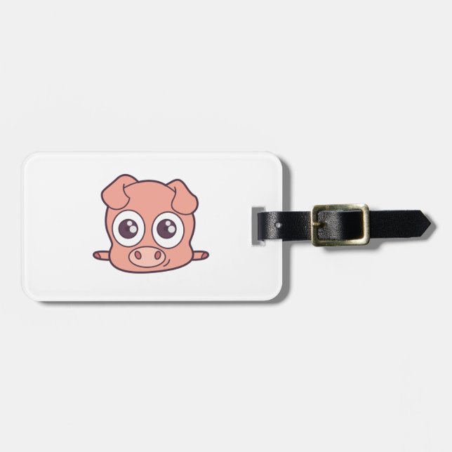 Niedliches Schweineklima Gepäckanhänger (Vorderseite horizontal)
