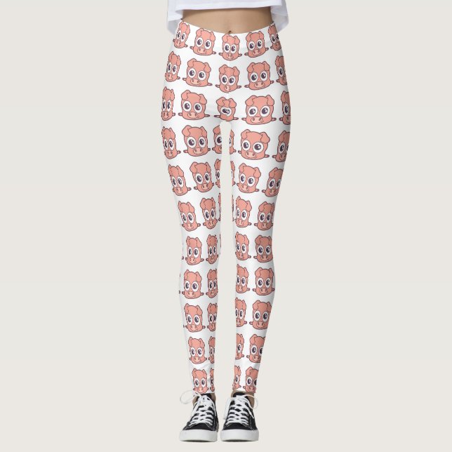 Niedliches Schweineklima Leggings (Vorderseite)