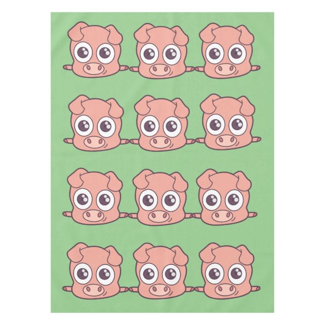 Niedliches Schweineklima Tischdecke (Vorderseite)