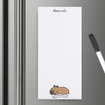 Niedliches Schwimmen Capybara Personalisiert Magnetischer Notizblock<br><div class="desc">Niedliches Swimming capybara Illustrationstafel Design für Capybara Liebhaber. Die Capybara-Illustration ist eine originale digitale Kunst,  die von @artbybiyan entworfen wurde.</div>