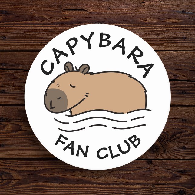 Niedliches Schwimmen Capybara Personalisiert Runder Pappuntersetzer (Unique coasters for capybara lovers!)