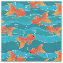 Niedliches Schwimmen Goldfish & Wassermuster