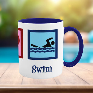 Niedliches Schwimmen - Liebe Frieden schwimmen Tasse