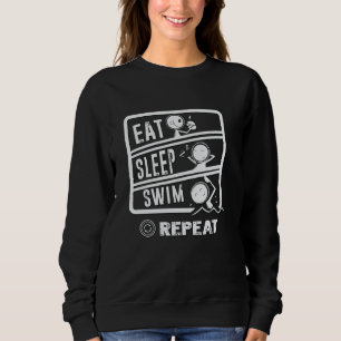 Niedliches Schwimmerdesign - Sleep Swim wiederhole Sweatshirt