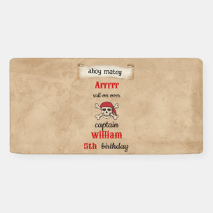 niedliches Schwimmschiff Pirate Birthday Banner