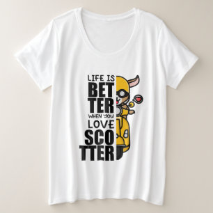 Niedliches Scooter-Goat-Design Große Größe T-Shirt