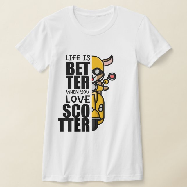 Niedliches Scooter-Goat-Design T-Shirt (Ablage )