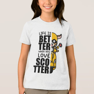 Niedliches Scooter-Goat-Design Tri-Blend Shirt