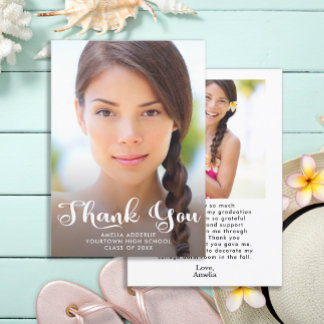 Niedliches Script Abschluss 2 Foto Vielen Dank Einladung