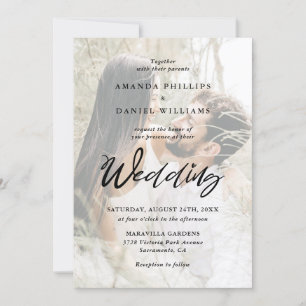 Niedliches Script Elegant Rustic 2 Foto Wedding Einladung