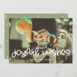 Niedliches Script Joyful wünscht Foto Weihnachten