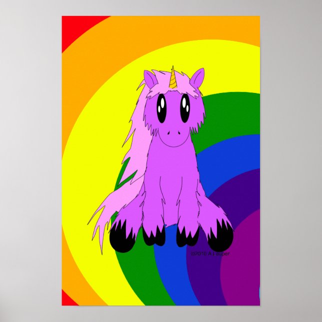 Niedliches Scruffy Unicorn Poster (Vorne)