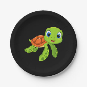 Niedliches Sea Baby Turtle Geschenk Pappteller