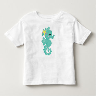 Niedliches Seepferd, grünes Seepferd, Starfish, He Kleinkind T-shirt
