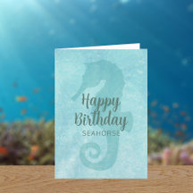 Niedliches Seepferd Happy Birthday Card