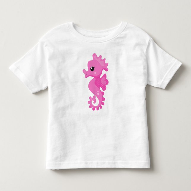 Niedliches Seepferd, kleines Seepferd, rosa Seepfe Kleinkind T-shirt (Vorderseite)