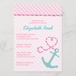 Niedliches Seethema-Anker-Brautparty Einladung