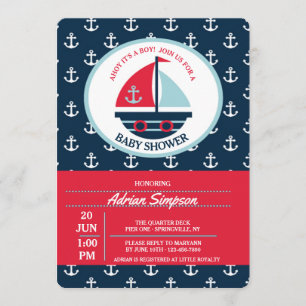 Niedliches Segelboot Einladung