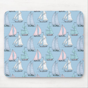 Niedliches Segelboot Muster 1 Mousepad