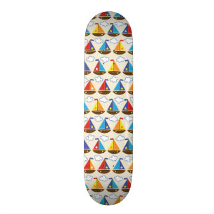 Niedliches Segelboot-Muster 2 Skateboard