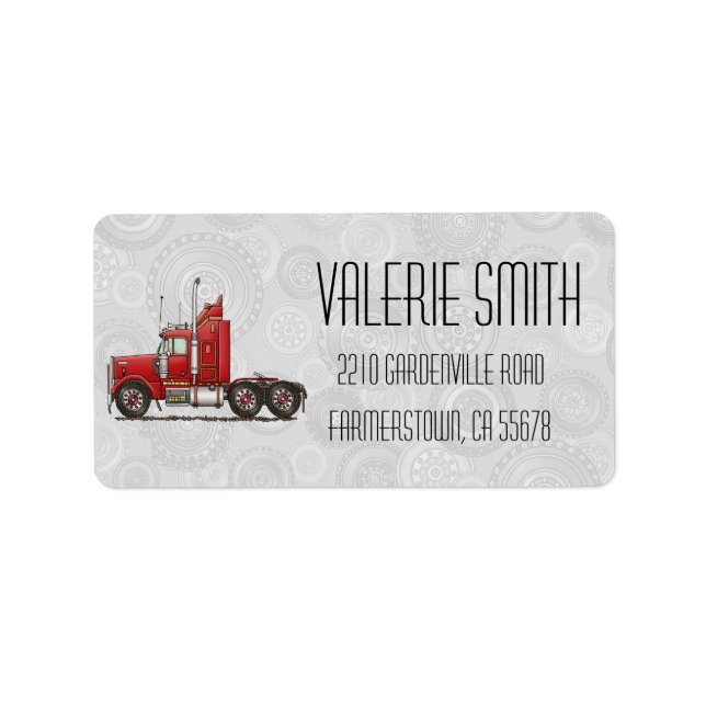 Niedliches Semi-Cab Adressaufkleber (Vorne)