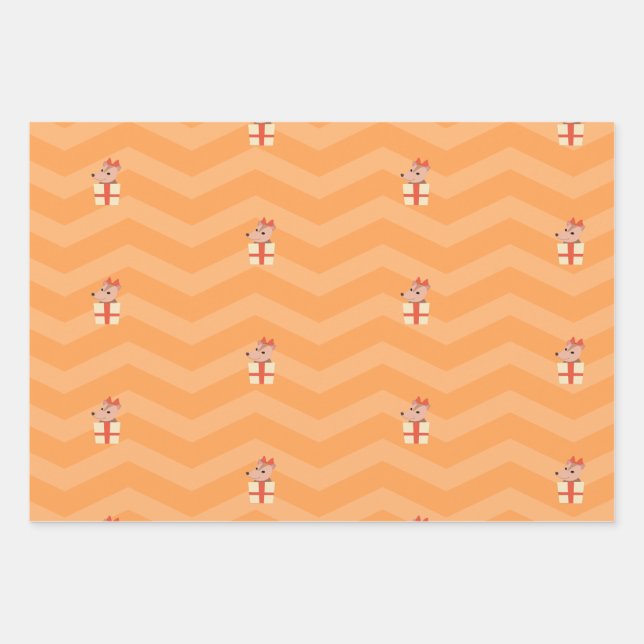 Niedliches Set 3 Blatt Opossum Possum Wrapping Pap (Vorderseite)