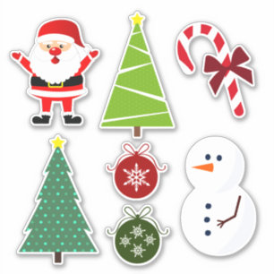 Niedliches Set 7 Weihnachtsfeiertage Aufkleber