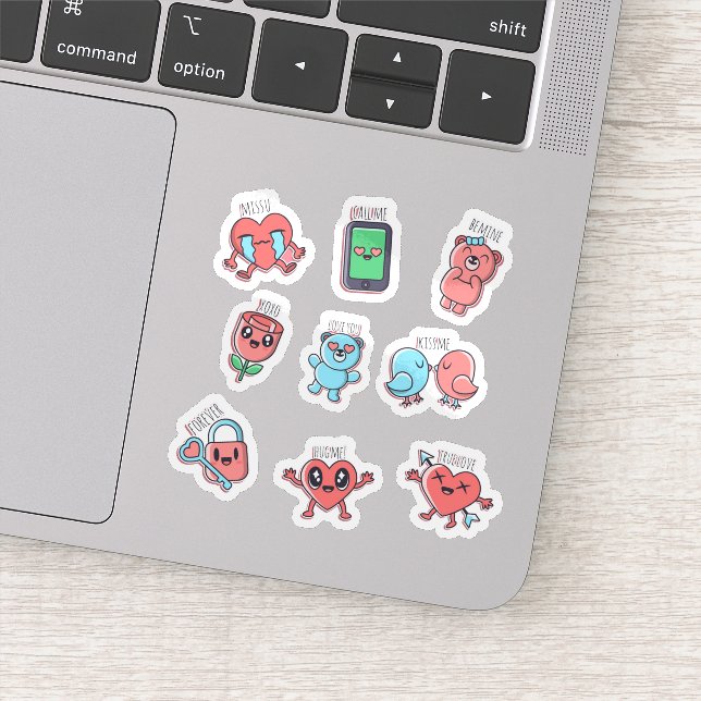 Niedliches Set mit flacher Liebe Aufkleber (Detail)