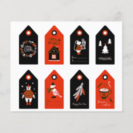 Niedliches Set von 8 roten und schwarzen Schnitt W