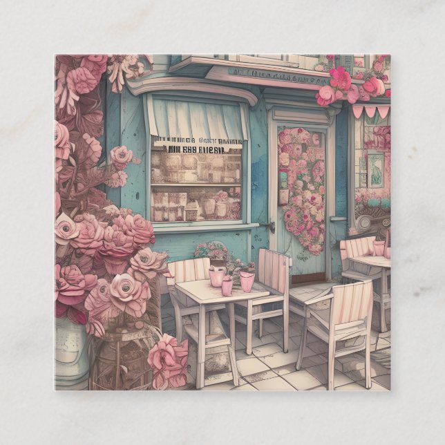 Niedliches Shabby Chic Quadratische Visitenkarte (Vorderseite)