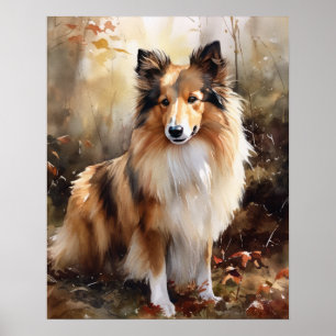Niedliches Shetland Sheepdog Hund Art Print Poster