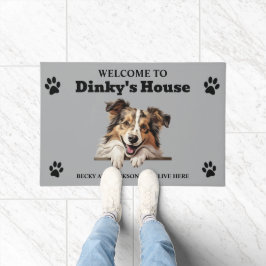 Niedliches Shetland Sheepdog Hund Foto Fußmatte