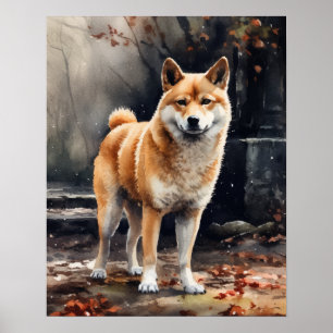 Niedliches Shiba Inu Dog Art Print Poster