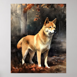 Niedliches Shiba Inu Dog Art Print Poster