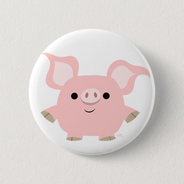 Niedliches Shorty-Cartoon-Pig-Button-Abzeichen Button (Vorderseite)