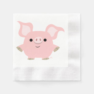 Niedliches Shorty Cartoon-Schwein-Papierservietten Serviette