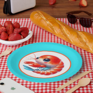 Niedliches Shrimp-Party Pappteller