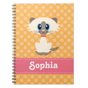 Niedliches Siamese Cat Spiral Notebook Journal Notizblock