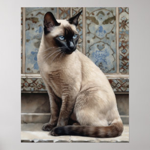 Niedliches Siamkatze Art Print Poster