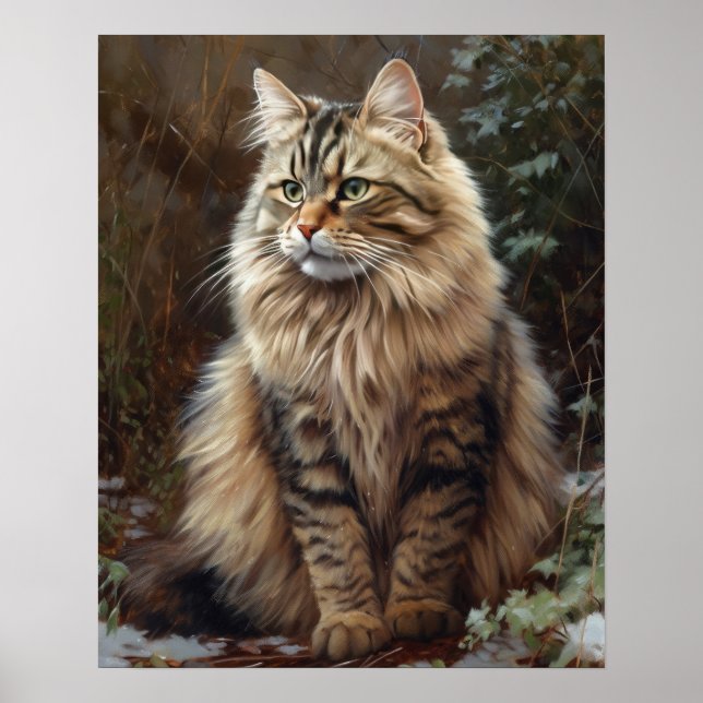 Niedliches sibirisches Cat Art Print Poster (Vorne)
