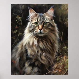 Niedliches sibirisches Cat Art Print Poster
