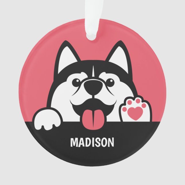 Niedliches Sibirisches Husky-Sortiment Ornament (Vorderseite)